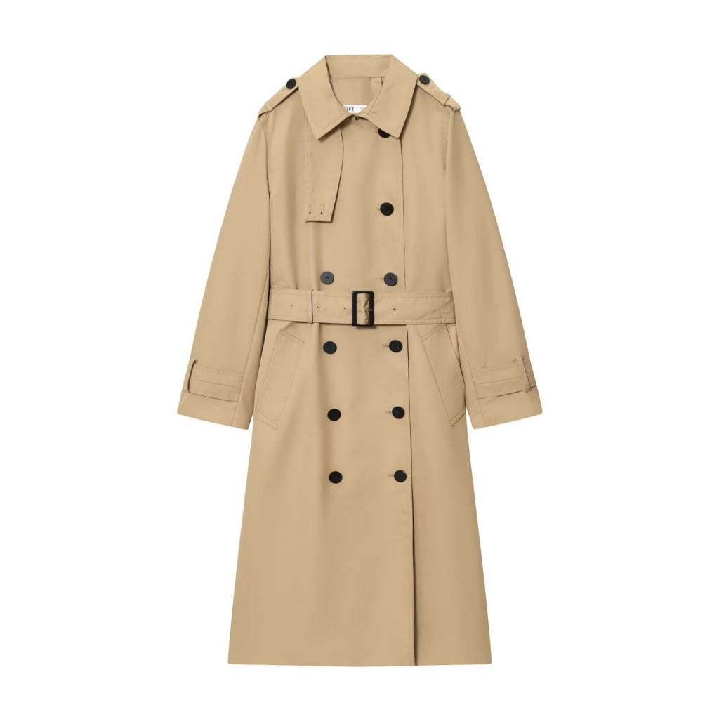 Women's Long Graceful And Fashionable Double Breasted Trench Coat