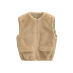 Women's Faux Fur Zipper Waistcoat
