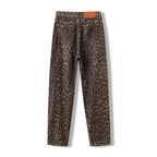 New American Vintage Leopard Print Jeans Straight Loose