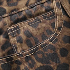 New American Vintage Leopard Print Jeans Straight Loose