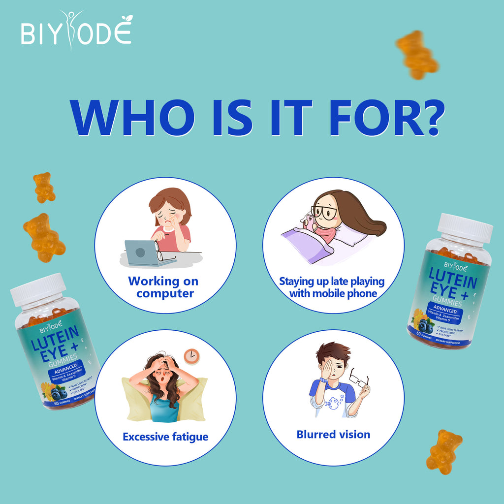 OEM ODM Factory Customized Lutein Gummies Eye Health Supplement Multivitamin Marigold Extract